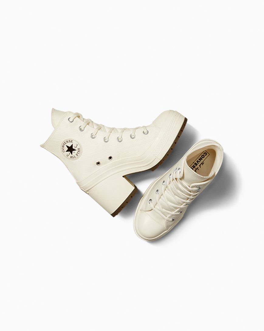 Tenis Converse Chuck 70 De Luxe Heel Cano Alto Feminino Bege Pretas | PT U018P3T